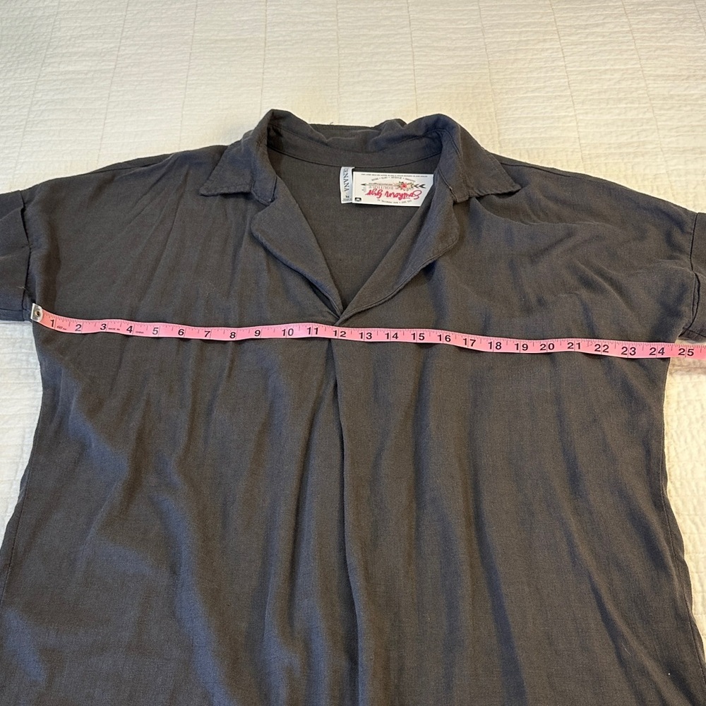 Gray Medium Tunic High Low Hem Long Top V Neck Dolman - Picture 4 of 6